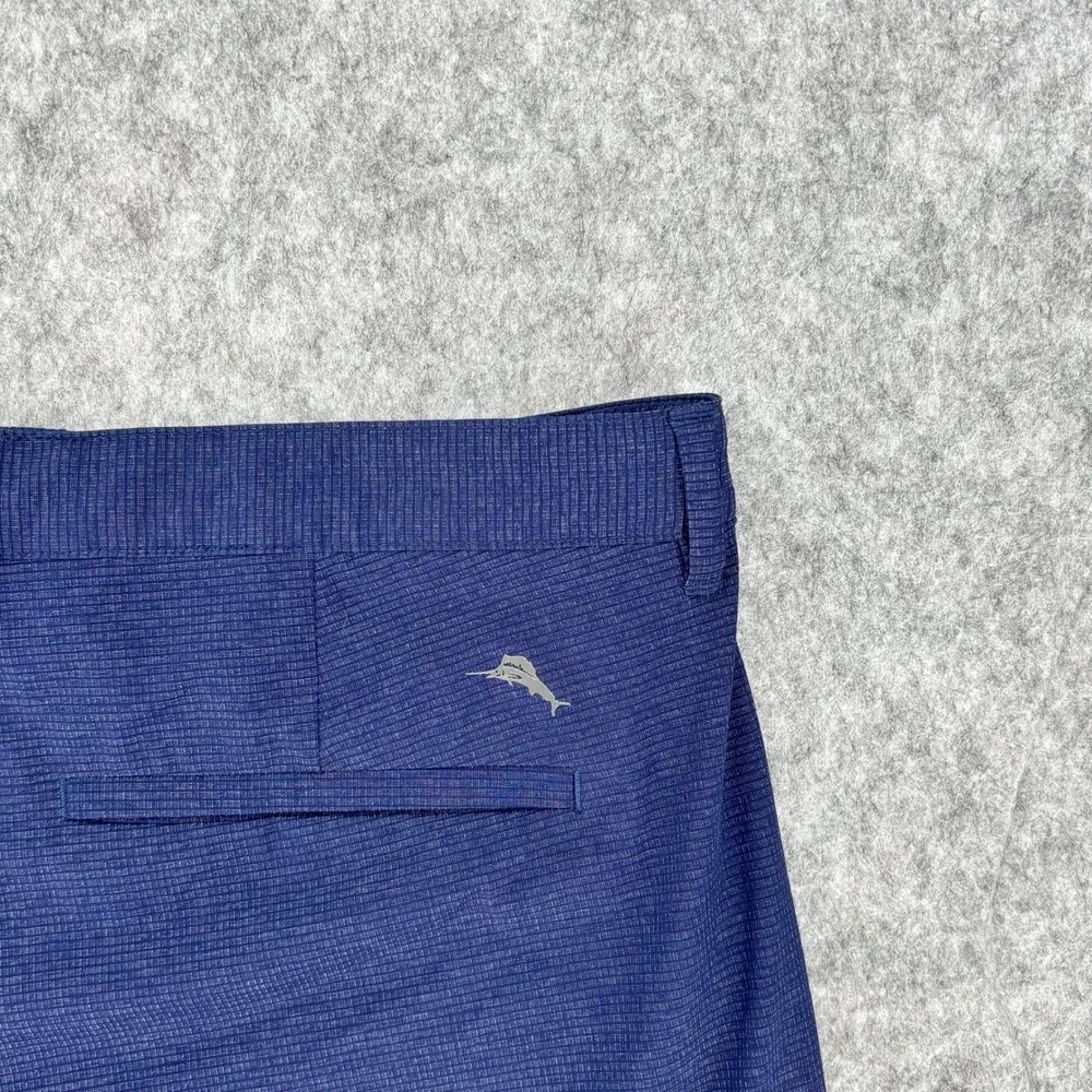 Tommy Bahama Boracay Mens 42 Navy Blue Micro Grid Performance Golf Shorts
